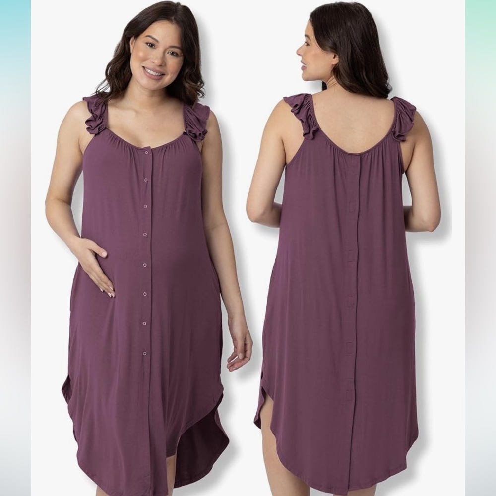 Kindred Bravely Ruffle Strap Labor and Delivery Gown